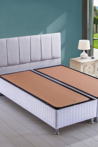 Alf Plus 200 x 200 cm Ayrılabilen Başlıksız Çift Kişilik Sandıklı Baza Seti Beyaz