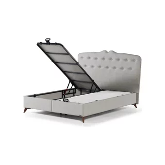 Armis Premium 160 x 200 cm Ayrılabilen Başlıksız Çift Kişilik Sandıklı Baza Beyaz