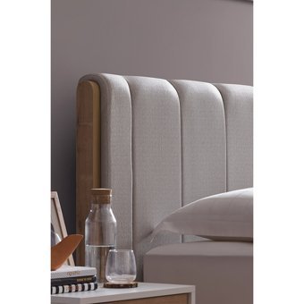 Enza Home Polka 180 x 200 cm Başlıklı Çift Kişilik Sandıklı Baza Seti Açık Yeşil