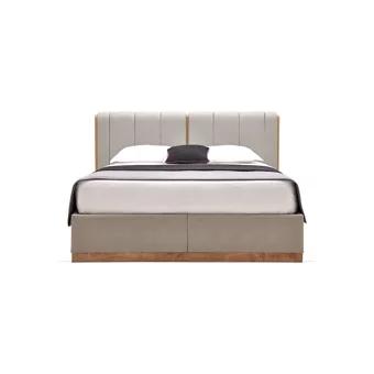 Enza Home Polka 180 x 200 cm Başlıklı Çift Kişilik Sandıklı Baza Seti Açık Yeşil