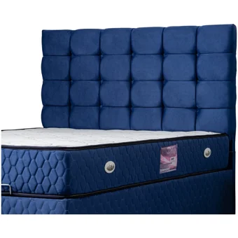Setay Duke 140 x 190 cm Ayrılabilen Başlıklı Çift Kişilik Sandıklı Baza Seti Lacivert