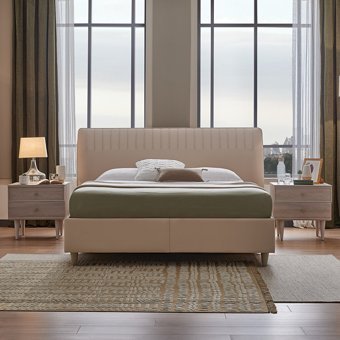 Enza Home Basel 150 x 200 cm Ayrılabilen Başlıklı Çift Kişilik Sandıklı Baza Seti Bej