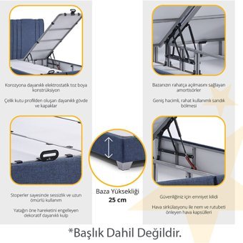 Armis Soft Touch 200 x 200 cm Başlıksız Çift Kişilik Sandıklı Baza Açık Kahverengi