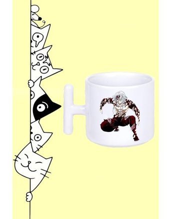 Olympus Plus Anime Karakter Muzan Demon Slayer Tasarım Baskılı Beyaz T Sap Kupa Bardak - 250 ml