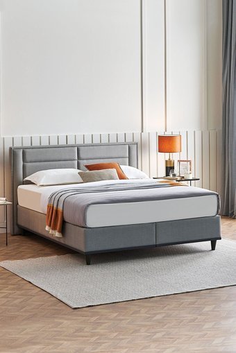 Yataş Fresh Sense 100 x 200 cm Başlıklı Çift Kişilik Sandıklı Baza Seti Gri