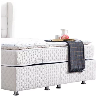 Setay Nice 200 x 150 cm Ayrılabilen Yataklı Başlıklı Çift Kişilik Sandıklı Baza Seti Krem