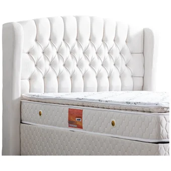 Setay Nice 200 x 150 cm Ayrılabilen Yataklı Başlıklı Çift Kişilik Sandıklı Baza Seti Krem