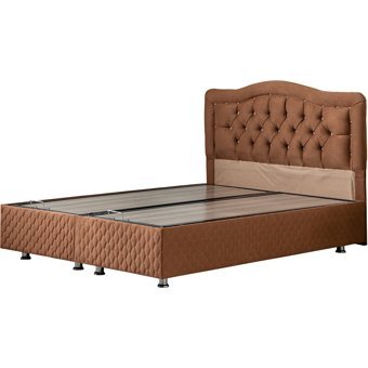 Setay Şah 200 x 160 cm Ayrılabilen Başlıklı Çift Kişilik Sandıklı Baza Seti Kahverengi