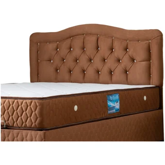 Setay Şah 200 x 160 cm Ayrılabilen Başlıklı Çift Kişilik Sandıklı Baza Seti Kahverengi