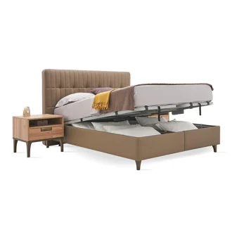 Enza Home Sona 180 x 200 cm Ayrılabilen Başlıklı Çift Kişilik Sandıklı Baza Seti Vizon
