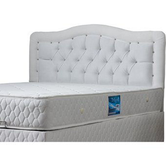 Setay Şah 200 x 160 cm Ayrılabilen Yataklı Başlıklı Çift Kişilik Sandıklı Baza Seti Beyaz