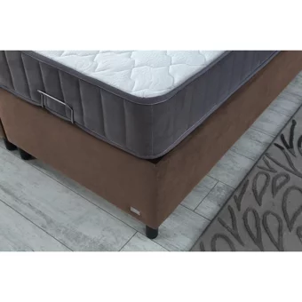 İpek Mobilya Alto 140 x 200 cm Ayrılabilen Yataklı Başlıklı Çift Kişilik Sandıklı Baza Seti Kahverengi