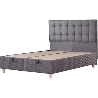 Md Sleep 150 x 200 cm Ayrılabilen Başlıksız Çift Kişilik Sandıklı Baza Antrasit
