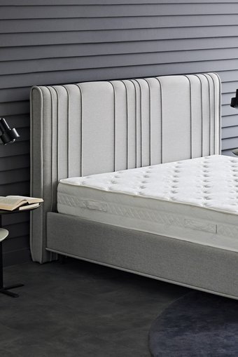 Yataş Liven 180 x 200 cm Yataklı Başlıklı Çift Kişilik Sandıklı Baza Seti Açık Gri