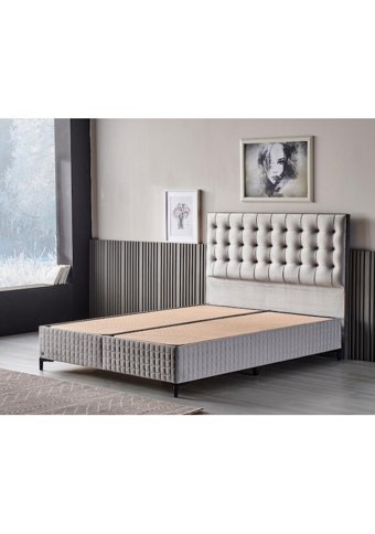 Md Rönesans 150 x 200 cm Ayrılabilen Başlıklı Çift Kişilik Sandıklı Baza Seti Beyaz