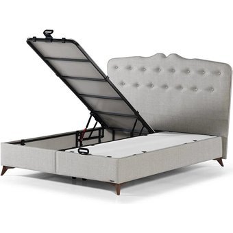 Armis Premium 140 x 190 cm Başlıksız Çift Kişilik Sandıklı Baza Beyaz