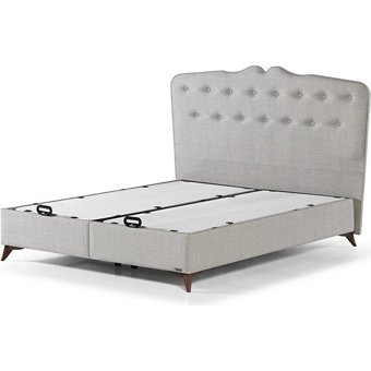 Armis Premium 140 x 190 cm Başlıksız Çift Kişilik Sandıklı Baza Beyaz