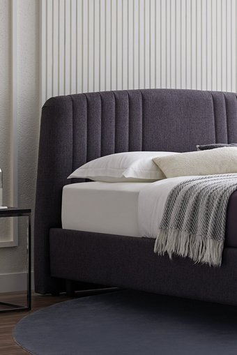Yataş Canto 180 x 200 cm Başlıklı Çift Kişilik Sandıklı Baza Seti Antrasit