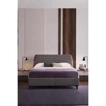 Enza Home Cordell 160 x 200 cm Ayrılabilen Başlıklı Çift Kişilik Sandıklı Baza Seti Gri