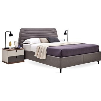 Enza Home Cordell 160 x 200 cm Ayrılabilen Başlıklı Çift Kişilik Sandıklı Baza Seti Gri