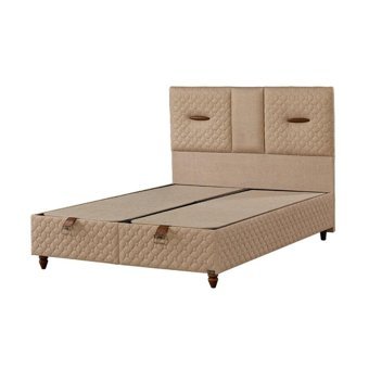 Mobilya Dükkanım Demo 150 x 200 cm Başlıksız Çift Kişilik Sandıklı Baza Krem