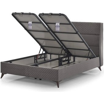 Armis Bio Balance 200 x 200 cm Ayrılabilen Başlıksız Çift Kişilik Sandıklı Baza Füme