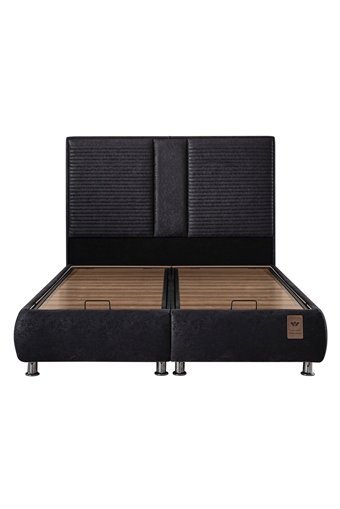 Weltew Home Yakamoz 150 x 200 cm Ayrılabilen Başlıklı Çift Kişilik Sandıklı Baza Seti Siyah