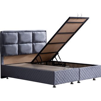 Setay Orthosoft 200 x 160 cm Ayrılabilen Yataklı Başlıklı Çift Kişilik Sandıklı Baza Seti Açık Mavi