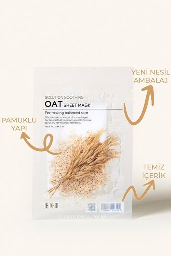 Tenzero Yulaf Şeffaf Pamuk Maske Kore Nemlendiricili Soyulabilir Kağıt Yüz Maskesi