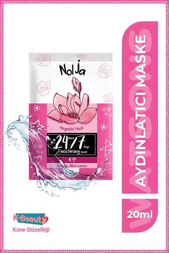 Watsons Nolja Manolya Kokulu Nemlendiricili Kağıt Yüz Maskesi 3 Adet