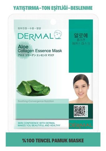 Dermal Kolajen Aloe Veralı Nemlendiricili Kağıt Yüz Maskesi 23 gr
