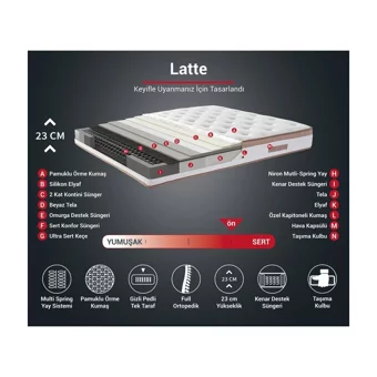 Niron Yatak Latte 150 x 200 cm Ayrılabilen Yataklı Başlıklı Çift Kişilik Sandıklı Baza Seti Kahverengi
