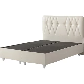 Belletto 160 x 200 cm Ayrılabilen Başlıklı Çift Kişilik Sandıklı Baza Seti Krem