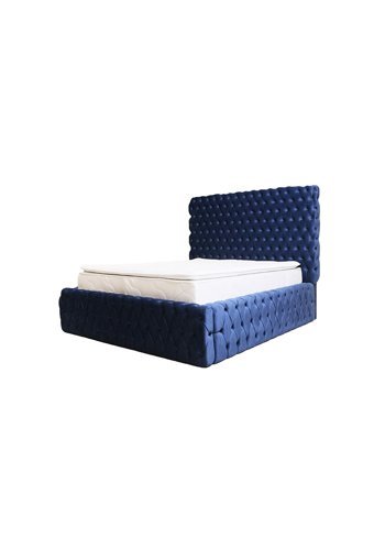 Lotus Yatak 100 x 200 cm Çekmeceli Başlıklı Çift Kişilik Sandıklı Baza Lacivert