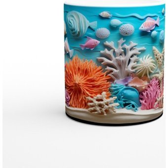 Neon Mercan Bahçesi Kupa Bardak - Renkli