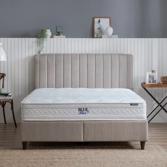 Yataş Lento 150 x 200 cm Yataklı Başlıklı Çift Kişilik Sandıklı Baza Seti Bej