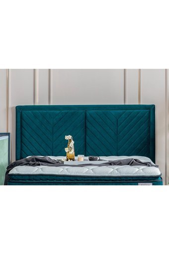 Weltew Yatak Platinium Care 160 x 200 cm Ayrılabilen Başlıklı Çift Kişilik Sandıklı Baza Seti Turkuaz