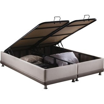 Weltew Home Karamel 180 x 200 cm Ayrılabilen Başlıksız Çift Kişilik Sandıklı Baza Krem