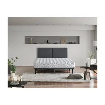 Niron Yatak Pocket 140 x 190 cm Yataklı Başlıklı Çift Kişilik Baza Seti Antrasit