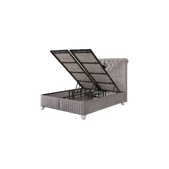 Cadde Yıldız Sensitive 150 x 200 cm Başlıksız Çift Kişilik Sandıklı Baza Krem