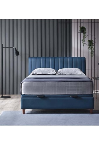 Yataş Bedding Power Up 140 x 200 cm Başlıklı Çift Kişilik Sandıklı Baza Seti Lacivert