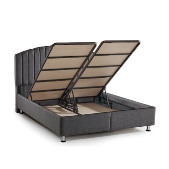 Md Armoni 150 x 200 cm Ayrılabilen Başlıklı Çift Kişilik Sandıklı Baza Seti Gri