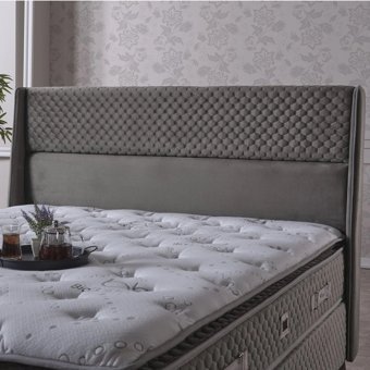 Armis Bio Balance 160 x 200 cm Yataklı Başlıklı Çift Kişilik Sandıklı Baza Seti Füme