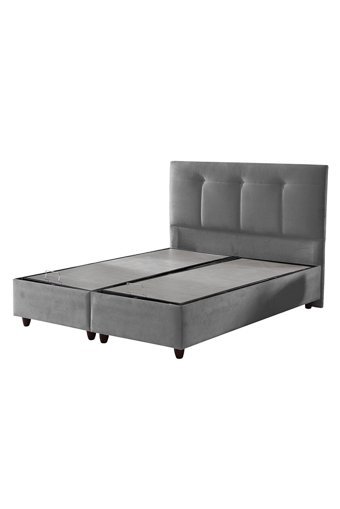 İpek Mobilya Manolya 150 x 200 cm Yataklı Başlıklı Çift Kişilik Sandıklı Baza Seti Gri