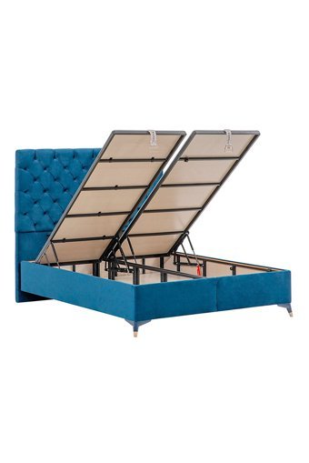 Weltew Yatak Special Comford 180 x 200 cm Ayrılabilen Başlıklı Çift Kişilik Sandıklı Baza Seti Mavi