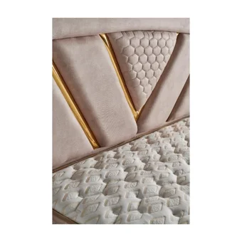 Mobilya Dükkanım Niobe 150 x 200 cm Ayrılabilen Yataklı Başlıklı Çift Kişilik Sandıklı Baza Seti Krem