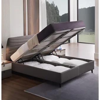 Enza Home Cordell 180 x 200 cm Ayrılabilen Başlıklı Çift Kişilik Sandıklı Baza Seti Gri