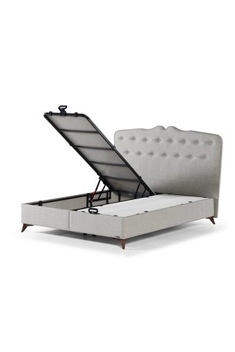 Armis Premium 150 x 200 cm Başlıksız Çift Kişilik Sandıklı Baza Beyaz