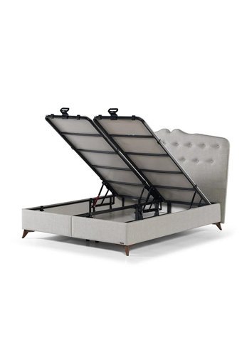 Armis Premium 150 x 200 cm Başlıksız Çift Kişilik Sandıklı Baza Beyaz