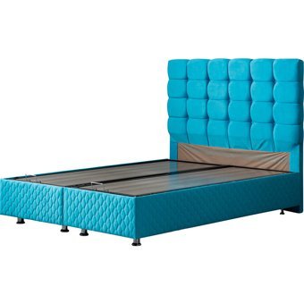 Setay Duke 150 x 200 cm Ayrılabilen Başlıklı Çift Kişilik Sandıklı Baza Seti Turkuaz